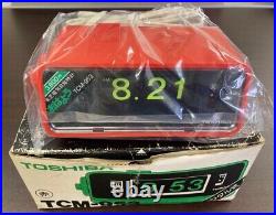 70s VINTAGE TOSHIBA Red Flip Alarm Clock TCM-953 Space Age Japan Mid-century NEW