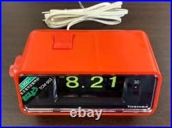 70s VINTAGE TOSHIBA Red Flip Alarm Clock TCM-953 Space Age Japan Mid-century NEW