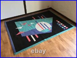 80s 1980s Vintage Rug 6.4 x 4.6 Feet- Prop Carpet Eighties Geometric Shapes