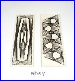 A Pair MID Century Geometric String Wall Art Sculptures Set Of 2 Wall Art 60s