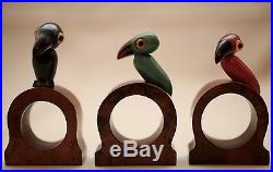A Rare Trio of Really Cute YZ Bakelite, Catalin, Casein 1920's Bird Napkin Rings