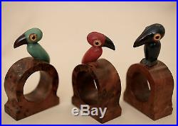 A Rare Trio of Really Cute YZ Bakelite, Catalin, Casein 1920's Bird Napkin Rings