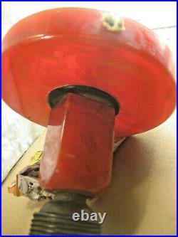 ANTIQUE ART DECO CATALIN CHERRY RED MARBLED BAKELITE DESK LAMP'1930 tested