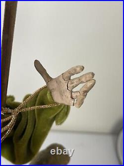 ARP Mid Century Hollywood Regency Pixie Elf Gilded Figurines In Velvet For Parts