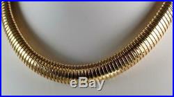Amazing Vintage Retro Mid Century 18K Gold Flex Snake Collar Omega Necklace 1949