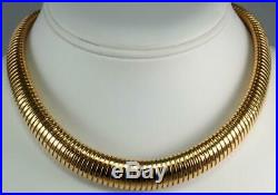Amazing Vintage Retro Mid Century 18K Gold Flex Snake Collar Omega Necklace 1949