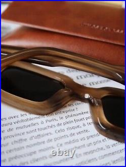 AmberMUSretro mid-century horn pattern brown sunglasses style glasses