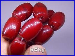 Antique 100% cherry Bakelite amber rosary Simichrome tested 97g bakalit