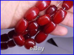 Antique 100% cherry Bakelite amber rosary Simichrome tested 97g bakalit