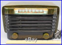 Antique 1940s BENDIX Aviation 526C Art Deco Green Catalin Bakelite Tube Radio