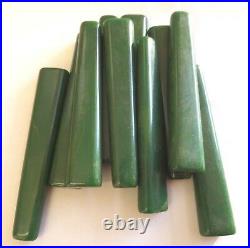 Antique American GREEN Catalin Bakelite 10 bars 9 mm / 122 gram 360 Pieces