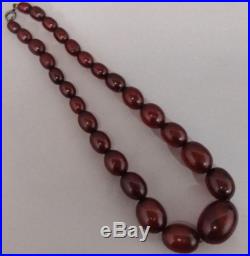 Antique Authentic 1920s Graduated Cherry Bakelite Beaded Necklace, NR
