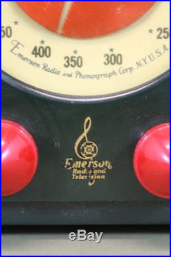 Antique Emerson Patriot 400 Red White Blue Catalin Bakelite Radio