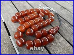 Antique German Faturan Rosary Islamic Prayer 33 Beads Misbaha Red 107.3gr 1960's
