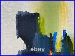 Antique Mid Century Modern Abstract Expressionist Oil Painting Matson