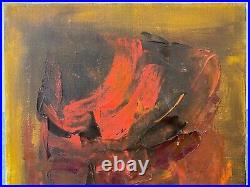 Antique Vintage Mid Century Modern Abstract Expressionist Oil Painting, 1965