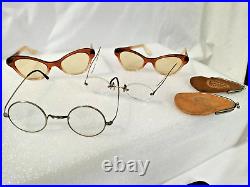 Antique Vintage Mid Century Retro Glasses Spectacles & Cases Collection AF