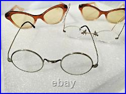 Antique Vintage Mid Century Retro Glasses Spectacles & Cases Collection AF