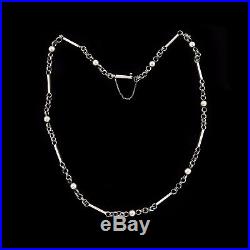 Antique Vintage Mid Century Retro Sterling Silver Mexican Taxco JS Link Necklace