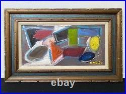 Antique Vintage Modern Abstract Expressionist Oil Painting M. Chavez