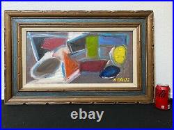 Antique Vintage Modern Abstract Expressionist Oil Painting M. Chavez