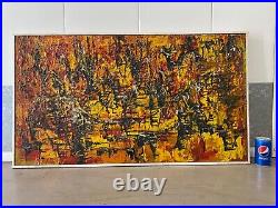 Antique Vintage Old Mid Century Modern Chunky Abstract Oil Painting, 1960s