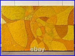 Antique Vintage Old Mid Century Modern Hard Edge Abstract Oil Painting