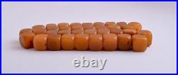 Antique butterscotch Bakelite Yemen Amber cube beads Necklace-297 gram