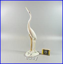 Aquincum, Mid-century Modern Crane Bird, Handpainted Porcelain Figurine! (j049)