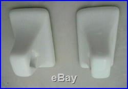 Arctic White Porcelain Towel Bar Rod Holders Ceramic Vintage Mid Century Modern