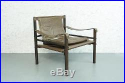 Arne Norell Safari Sirocco Chair Retro Brown Leather Midcentury Vintage #1793