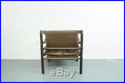 Arne Norell Safari Sirocco Chair Retro Brown Leather Midcentury Vintage #1793