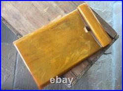 Art Deco Carvacraft Bakelite Phenolic Butterscotch Amber Notepad Holder