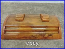 Art Deco Carvacraft Bakelite/Phenolic/Catalin Amber/Butterscotch Double Inkwell