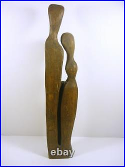 Art Deco Retro Family, Vintage Artist Signed Woodenware Figurine 1960's! (f052)