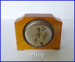 Art Deco Seth Thomas Marbled Butterscotch Catalin Bakelite Desk Alarm Clock