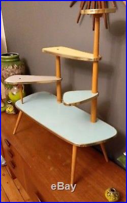 Atomic Age Mid Century Multicolour Plant Stand Display Table 50s VTG Retro 60s