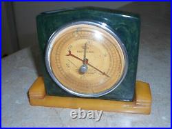 BLUE GREEN CATALIN 1930's TAYLOR BAROGUIDE Thermometer Barometer BAKELITE
