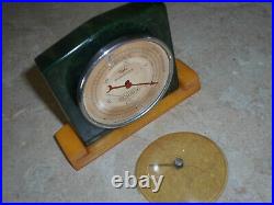 BLUE GREEN CATALIN 1930's TAYLOR BAROGUIDE Thermometer Barometer BAKELITE