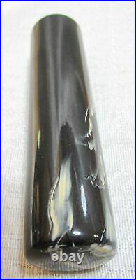 Bakelite Catalin rod 1.5 by 4.95 mottled marbled black Weight 185 gr
