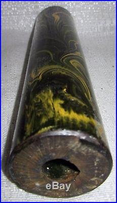 Bakelite Catalin rod rare marbelized black 1-7/8 dia. X 7-7/8 393 grams USA