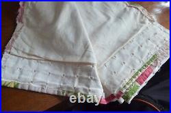 Bark Cloth Drapes MCM Lot of 2 Panels Lined Curtains Leaves Grannycore