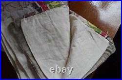 Bark Cloth Drapes MCM Lot of 2 Panels Lined Curtains Leaves Grannycore