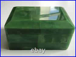 Beautiful Green Color Marble Bakelite Vintage Germany Art Deco Era Jewelry Box
