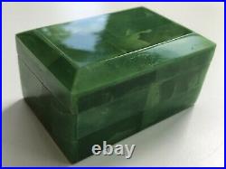 Beautiful Green Color Marble Bakelite Vintage Germany Art Deco Era Jewelry Box