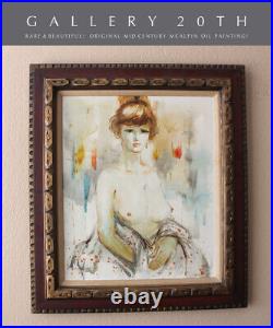 Beauty! MID Century Mcalpin Orig. Oil Painting! Figure Art Girl Vtg 60's Topless