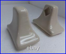 Beige Almond Ceramic Towel Bar Rod Post Holders Classic Color 146 Mid Century