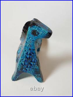 Bitossi Horse Rimini Blue Aldo Londi figurine MCM Art Pottery Italy 1960s