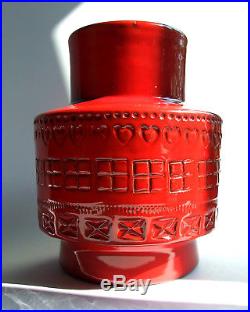 Bitossi Rimini Blu Italy ceramic vase 1960s Londi retro vintage midcentury RED