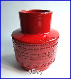 Bitossi Rimini Blu Italy ceramic vase 1960s Londi retro vintage midcentury RED